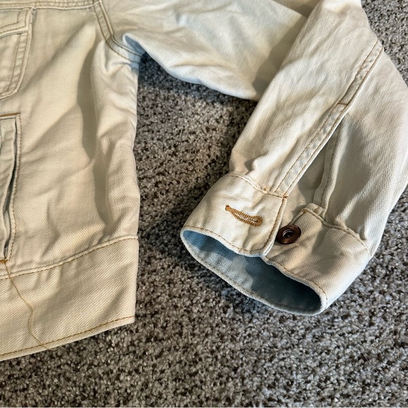 FOREVER 21 M Bleached Denim Jean Jacket Distressed Rips R $35 - Picture 8 of 14